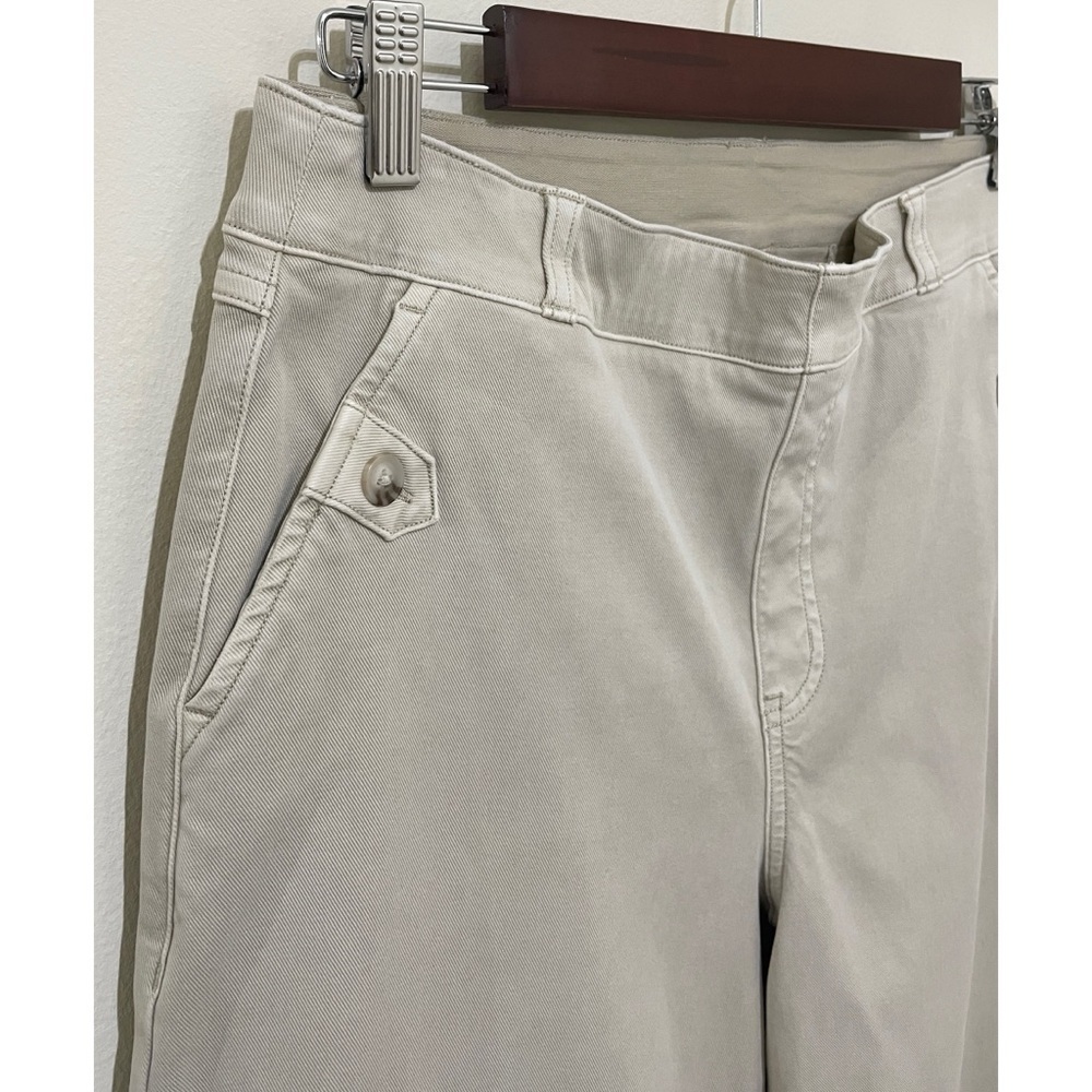 SPANX Light Beige Wide-Leg Cropped Pants, SIze XL - Picture 8 of 12